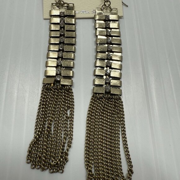 Mia Women's Gold Chain Classic Clear Rhinestones Elegant Collective Earrings NWT - Picture 5 of 6